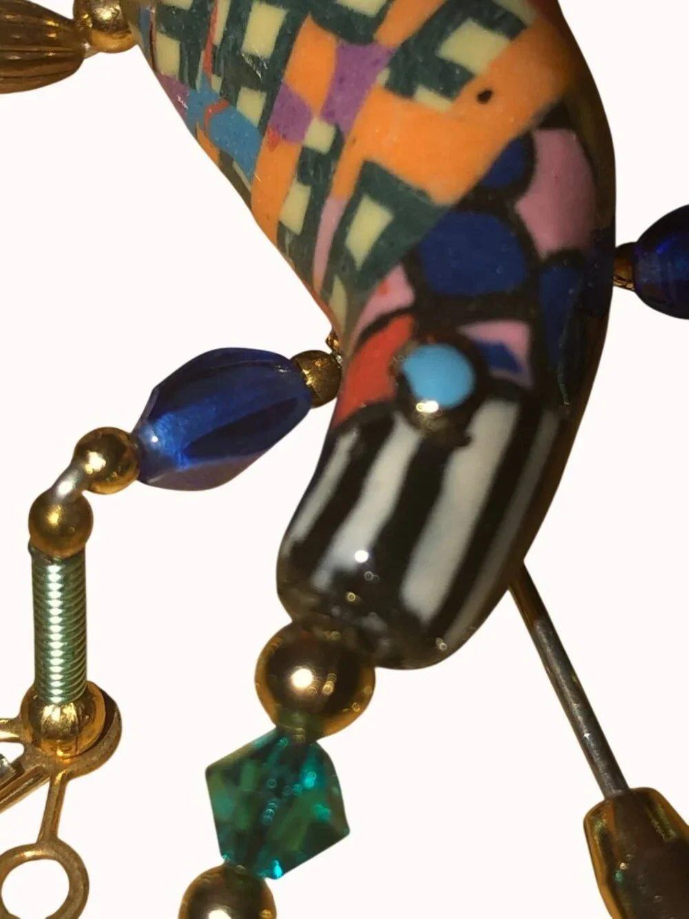 Cynthia Chuang & Erh-Ping Hand-Made Porcelain Chameleon Lizard Brooch Pin
